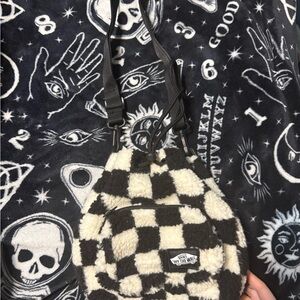 Vans Black and White Checkered Fleece Bag